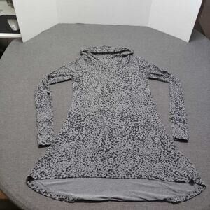 Cuddl Dud Softwear With Stretch Cowl Neck Dress XS Gray Animal Print Long Sleeve